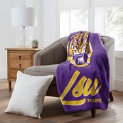 LSU Northwest Signature Raschel Throw Blanket